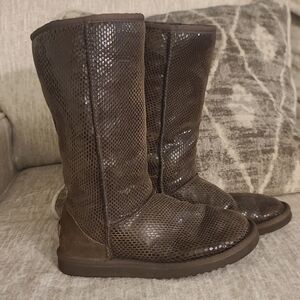 Ugg Australia classic tall brown snakeskin boots